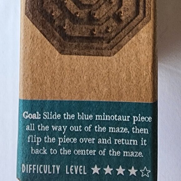 True Genius Wood Brain Teaser Two Puzzles Minotaur's Labyrinth & Thor's Hammer - Picture 4 of 9